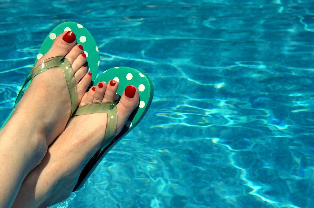 wearing shoes in the pool to prevent fungus